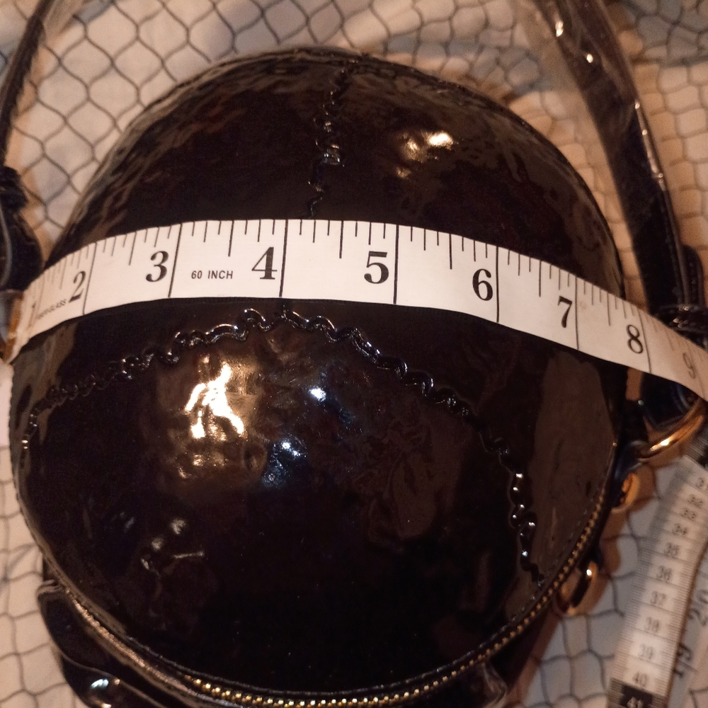 Skull Head Purse,Blk Patent Leather,NWT!crossbody or hand bag Goth Punk Biker - Picture 10 of 11